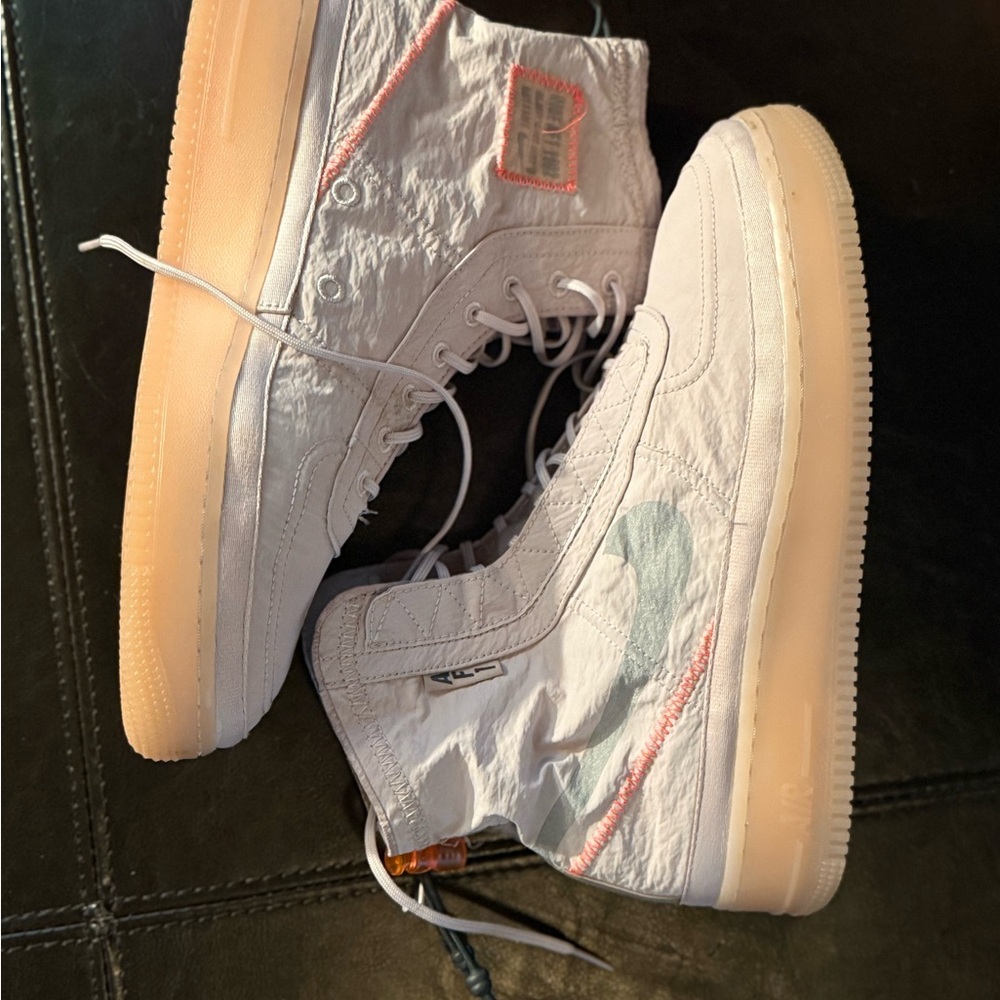 Nike Women’s High-Top Sneakers in White with Gum Sole and Light Gray Accents - Picture 2 of 9